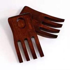 Fourchette de service à salade en bois d'acacia personnalisée à la main Ensemble de 2 pour la maison et la cuisine Produits écologiques - Product Image 1