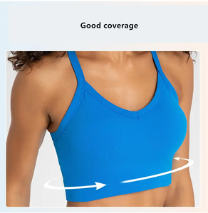 Sujetador deportivo sexy con espalda abierta Top Fitness logotipo personalizado Push Up Yoga Wear sujetador para mujer - Product Image 3