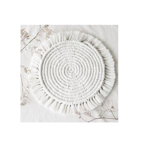 Decoración de mesa de diseño Premium, plato redondo, cáscara de maíz, manteles individuales bohemios, posavasos, macramé, manteles individuales de acabado Natural - Product Image 2