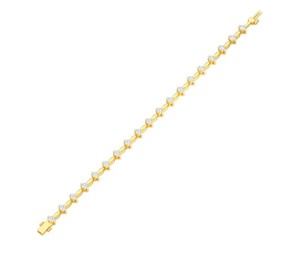 IGI Certified Lab Grown Round Cut Diamond Link Tennis Bracelet in 14K Yellow / White / Rose Gold - Product Image 2