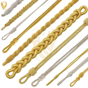 Alta calidad Bullion Twisted Drawcord Cap Cord OEM Diseño Uniformes a precios baratos al por mayor Acabado recubierto para la venta - Product Image 2