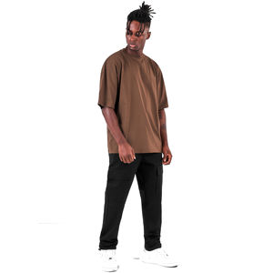 Camisetas de gran tamaño de peso pesado 100% de alta calidad OEM Stock personalizado hombro caído 250 GSM camisetas para hombres - Product Image 4