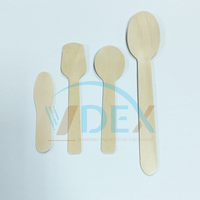 Couverts jetables en bois de restaurant cuillère fourchette couteau ensemble cuillère jetable 3g, mini cuillères en plastique petite taille bois biodégradable