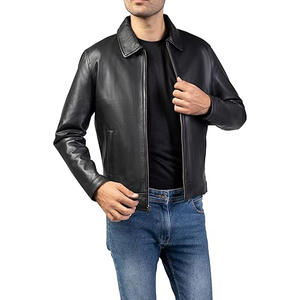 Blouson Bomber Homme en Cuir de Mouton Véritable, Matière Premium Douce au Toucher, Coupe Élégante, Fermeture Éclair, Décontracté et Habillé, Printemps - Product Image 3