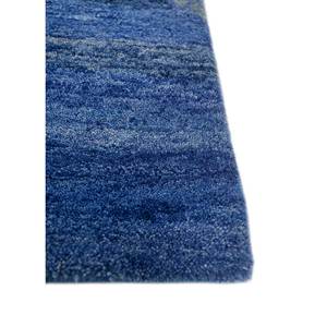 Alfombra Manchaha Azul de Lana y Seda de Bambú Anudada a Mano, 10 mm de Grosor, Rectangular, con Patrón para Pasillo, Modelo Les-1786 - Product Image 4
