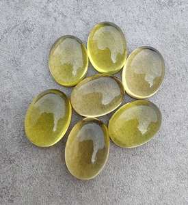 Quartz citron transparent de qualité supérieure, 10x14 mm, dos plat, calibré, poli, pierre précieuse en vrac pour la fabrication de bijoux fins en gros - Product Image 2