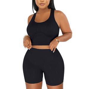 Ensemble de soutien-gorge de yoga sans couture et short taille haute à séchage rapide pour femmes, vêtements de fitness et yoga, vente en gros - Product Image 5