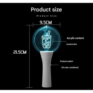 Customizable 15-Color Acrylic LED Handheld Glow Sticks - Reusable Party Lights for Concerts Music Festivals Celebrity Support - Product Image 4