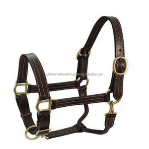 Offre spéciale licou de cheval en cuir épais de qualité supérieure en cuir véritable noir ou marron avec rembourrage à double couture, licou personnalisé - Product Image 5