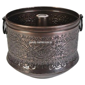 Meilleure vente pot de tuyau d'arrosage en laiton enduit de poudre de couleur noire merveilleuse conception pot de tuyau en métal de forme ronde à la main pour fournitures - Product Image 5