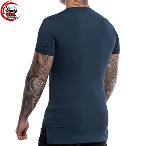 2024 camiseta lisa con cuello redondo para hombre, ropa de Fitness transpirable de alta calidad, estampado de logotipo personalizado, Color sólido para camiseta Polo, artículo caliente - Product Image 2