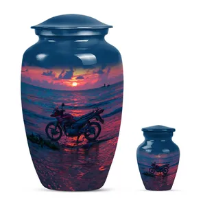 Urna Funeraria Pequeña para Cenizas Humanas, Modelo Sunset Motorcycle, para Guardar Recuerdos - Product Image 2