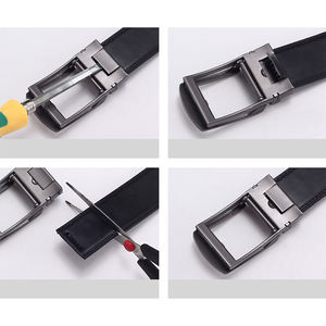 Ceinture en cuir et acier pour homme, prix d'usine, OEM, ODM, vente en gros, haute qualité, logo personnalisé |   Classique, décontracté et respirant - Product Image 3