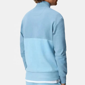 Sweat-shirt à col montant bleu clair pour homme, coupe classique, décontracté, pour l'automne, 100 % polyester, tissu éponge respirant - Product Image 2