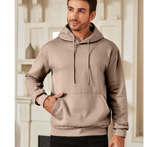 Sweat-shirt à capuche uni surdimensionné en coton épais avec logo personnalisé unisexe Sweat-shirt à col rond gaufré pour hommes Sweat-shirt vierge col rond uni pour hommes - Product Image 3