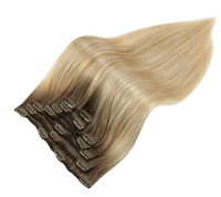 Extensions à clipser sans couture en gros, cheveux humains vierges à double tirage, pointes pleines, cuticules intactes