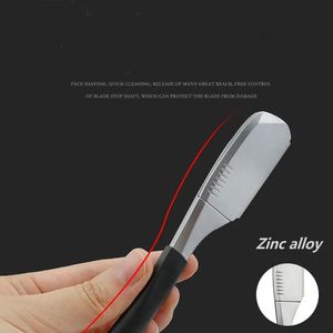 Nouveau couteau de coupe de sourcil d'aisselle de Bikini non pliable de lame de rasoir de rasage manuel d'acier inoxydable avec les barbiers de poignée droite - Product Image 5