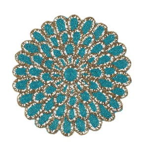 Set de table rond vintage en broderie perlée, écologique, solide, pour restaurant, vente en gros, artisanal, durable, de bonne qualité, personnalisable - Product Image 2