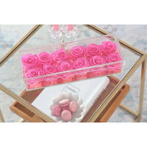 Madison Gold Twelve Roses Gift Box Romantic Square Shape with Real Roses for Valentine's Day and Mother's Day Decorative Use - Product Image 3