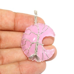 จี้หัวลูกศรรูปพระจันทร์เสี้ยวควอตซ์รูปกุหลาบพร้อมห่อลวดจี้ขายส่งสำหรับเป็นของขวัญ - Product Image 4