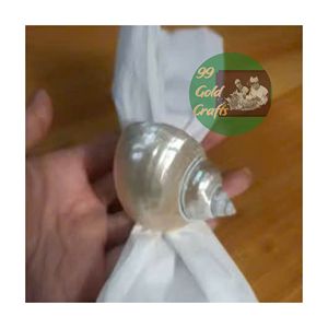 Naturaleza creativa concha marina artesanía Seashell servilleteros anillos Impresionante costero hecho a mano Seashell 99 DATOS dorados - Product Image 4