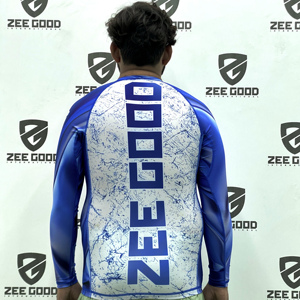 Vêtements de protection anti-éruptions cutanées à manches longues respirants et extensibles avec logo à sublimation personnalisée pour les arts martiaux de Muay Thai Jiu Jitsu Kimono - Product Image 6