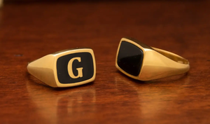 Inset แหวนแฟชั่นสำหรับผู้ชายเครื่องประดับแฟชั่นแหวนชุบทอง18K สีเหลืองล้วนไม่มีแหวนเพชรแบบเรียบง่าย - Product Image 2