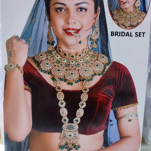 TRADICIONAL Y FANCY DISEÑADOR ANTIGUO JOYERÍA NOVIA CHAPADO EN ORO Y CZ ZIRCON BODA COLLAR DE NOVIA CONJUNTO PARA MUJERES Y NIÑAS - Product Image 3