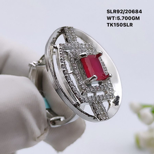 แฮนด์เมดทับทิมคริสตัลสี่เหลี่ยมผืนผ้า facet cz 925 แหวนเงินสเตอร์ลิงการออกแบบที่ทันสมัยเพทายแหวนพลอยสําหรับของขวัญวันแม่ - Product Image 1