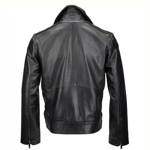 Ropa de moda de cuero para hombre, chaqueta de cuero para ciclistas, abrigo de bicicleta de Motor, chaqueta de motocicleta con cuello levantado para hombre, envío DDP - Product Image 5