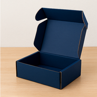 Boîte postale en carton ondulé bleu personnalisée avec logo Boîte d'emballage d'expédition pliable pour abonnement, cadeau et commerce électronique