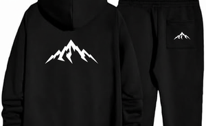 Survêtement d'hiver solide à capuche deux pièces personnalisé | Logo personnalisé | Tenue de mode décontractée 100% coton - Product Image 6