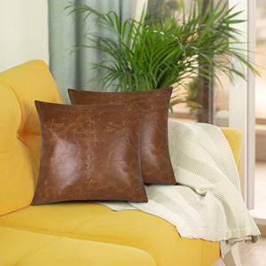 Decorative Real Leather <b>Pillow</b> Cover Luxury Soft Square Modern Cushion <b>Throw</b> <b>Pillow</b> Cover <b>Throw</b> <b>Pillow</b> Cover Livingroom Cushion - Product Image 6