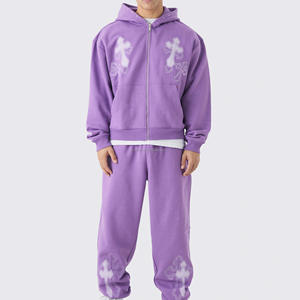 Usine de fabrication de survêtements en gros, survêtement de sport d'hiver, respirant, polaire, à capuche, fermeture éclair, imprimé, uni, faible MOQ, OEM - Product Image 1