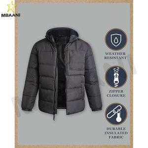 Outfitters <b>Men's</b> Winter Jacket - Insulated Quilted Winter Coat Heavyweight Hooded Puffer Outerwear Jacket for <b>Men</b> - Product Image 2