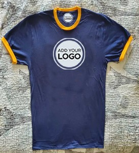 Royal Blue <b>Yellow</b> Cotton Polyester Ringer Unisex <b>T</b> <b>Shirts</b> - Product Image 1