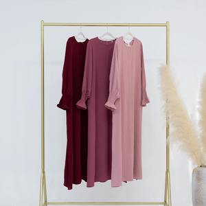 Abaya mujer musulmana vestido dulce estilo manga larga ropa modesta Islam Hijabi bata elegante de talla grande transpirable Ramadán Eid - Product Image 6