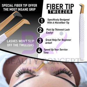 Vente en gros de pinces à greffer antidérapantes faciles à utiliser avec pointe en fibre à forte adhérence pour extensions de cils Nouveau type pointu - Product Image 5