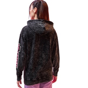 Sudadera con Capucha de Felpa Francesa 100% Algodón para Mujer, de Peso Pesado, Lavado Ácido, con Estampado Serigrafiado Personalizable en la Parte Delantera - Product Image 3