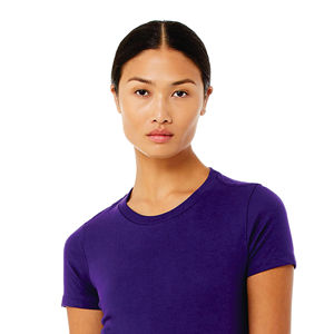 Airlume-Camiseta de algodón para mujer, camiseta ajustada morada con diseño de anillo peinado, longitud hasta el cuerpo más larga, 100%, 32 oz, 4,2 - Product Image 5