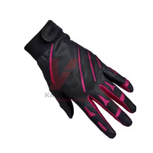 Gants d'équitation en cuir noir légers en gros, gants d'équitation personnalisés pour adultes, entraînement de préhension, saut d'obstacles, dressage - Product Image 1