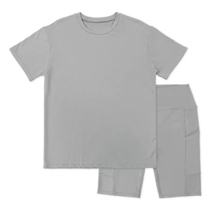 Custom Made Best Quality Women's Above <b>Knee</b> Canvas Casual Set 2-Piece Personalized Logo Solid 100% Cotton OEM Service - Product Image 1