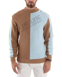 Two Tone Color Men Clothing Sweaters Crewneck High Quality Pakistan Manufacture Cheap Price Cardigan Winter Breathable Sweater
