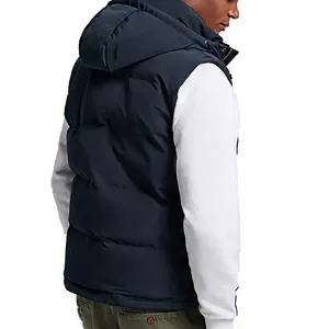 Pantalones de equitación sin mangas azul marino con capucha y cuello alto para hombre, ropa exterior informal de poliéster/nailon, personalizados 2026 - Product Image 2