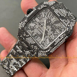 Reloj Deportivo Analógico de Acero Inoxidable de Alta Calidad, Cristal de 41 mm, Números Romanos, con Diamantes Moissanite, Nuevo - Product Image 1
