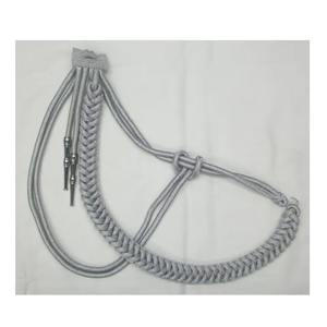 Aiguillette-cable de alambre dorado para uniforme de oficial, cordón de vestido mylar en material mezclado de seda de algodón, logotipo personalizado, cantidad mínima de alta calidad - Product Image 5