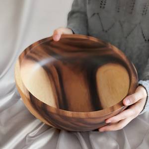Juego de 4 cuencos redondos de madera, ensaladera hecha a mano, regalo de inauguración de la casa, cuencos de picnic, Regalo para mamá - Product Image 4