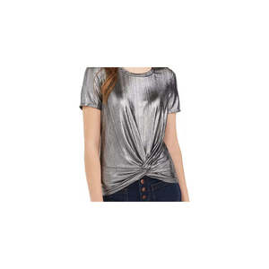 Maglia da donna Love Fire Junior taglia grande con dettaglio metallico attorcigliato sul davanti, colore argento - Product Image 2