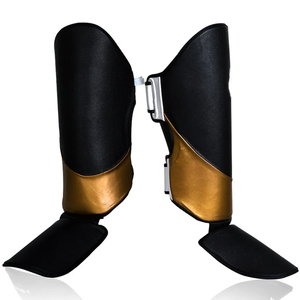 Espinilleras deportivas profesionales personalizadas, almohadillas elásticas ajustables de cuero PU de alta calidad para boxeadores para protección de piernas - Product Image 6