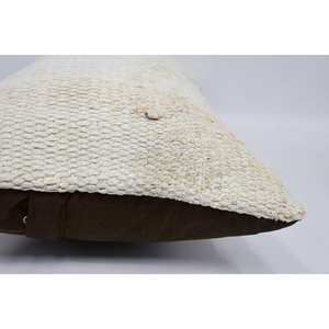 Sutil rayas Beige lana Kantha Patchwork almohada de lujo 12x24 pulgadas cojín decorativo Vintage patrón esponjoso para sala de estar - Product Image 5